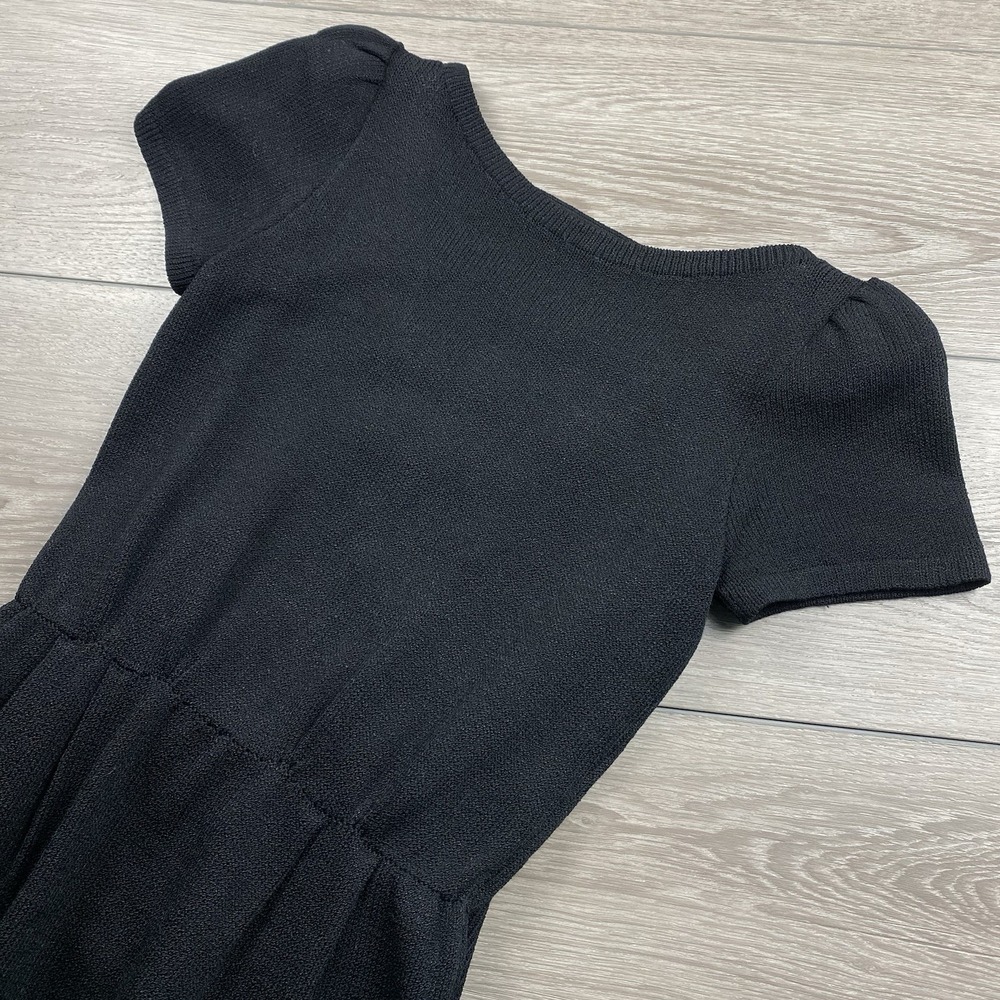 Vintage St John By Marie Gray Women's Knit Knee Length Dress Black Small Read‎